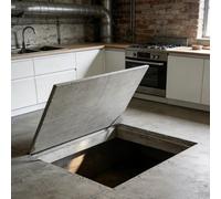 Trampilla de suelo sótano Panel De Acceso Al Piso Oculto, Cubierta Escotilla Inspección De Acero Inoxidable, Puerta De Entrada De Escape Espacio Acceso Del Sótano(24inx40in)