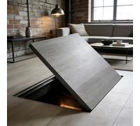 Trampilla de suelo sótano Puerta De Entrada Empotrada Al Sótano Con Piso De Baldosas De Montaje Empotrado, Panel De Acceso Oculto Para Espacio De Rastreo De Oficina En El Hogar(Lxw 32x30in)