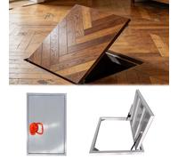 Trampilla de suelo sótano Puerta De Escotilla Del Piso Del Sótano, Cubierta De Piso De Escotilla De Escape Empotrada De Acero Inoxidable Resistente A Impactos(32x20in)