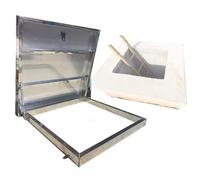Trampilla de Suelo Tapa De Salida De Ático Resistente A La Intemperie Basculante Trampilla De Tejado Acero Inoxidable 304 Boca De Pozo/Inspección Cubierta De Protección(In-27.6"x27.6" Out-31.9"x31.9")