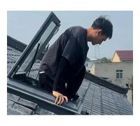 Trampilla de Suelo Trampilla de techo para claraboya, gran ventana de salida con vidrio templado de doble capa, trampilla de escape para sótano(80° Open-LxW,22x24in/55x60cm)