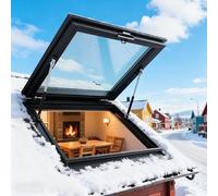 Trampilla de Suelo Ventana de acceso al techo,Cubierta de tragaluz sellada para protección contra la Lluvia,Claraboya de instalación de cubierta de ventilación manual para ático/Solarium/Sótano