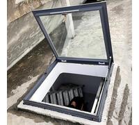 Trampilla De Techo Con Vidrio Reforzado, Ventana De Techo Y Claraboya Para Sótano, para ático/Solarium/Sótano(LxW 85x60cm/33.5x23.6in)
