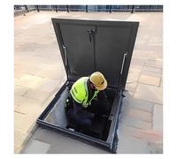 Trampilla de Techo de Acero con Recubrimiento en Polvo Personalizable: Puerta de Acceso Plana y Grande para Techo, Tapa de Acceso Reforzada para sótano con manija Interior y amortiguadores d