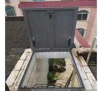 Trampilla de Techo de Acero galvanizado con Marco de Aluminio y Elevador hidráulico, Tapa de Acceso al ático y sótano de 31x34 Pulgadas, Duradera y Resistente a la intemp