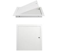 Trampilla Pladur de Aluminio con Cerradura, Puerta Revisión Rectángulo Blanco, Oculto Trampilla Inspección Techo Pared, Fácil de Instalar(40 cm x 40 cm)