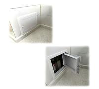 Trampilla Pladur Espacio De Acceso Restringido Escotilla Puertas Con Manija Redonda, Blanco Aluminio Marco + Acero Galvanizado Panel De Acceso, Espacio Oculto(18x22in (450x550mm))