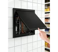 Trampilla Pladur Panel de Acceso Aluminio Negro con Pestillo Táctil, Cubierta Servicio Inspección Fontanería Pulsar para Abrir, Placa Puerta Solapa Magnética(16x28in (40x70cm))