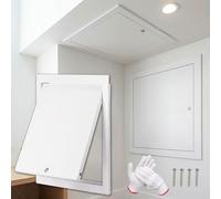 Trampilla Pladur Panel de Acceso de Acero Galvanizado de 15 25 35 40 50 60cm, Puerta de Inspección para Techo y Pared, Placa de Cubierta de Apertura Extraíble para Orificios de Pared(White,200x250 mm)