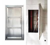Trampilla Pladur Panel de Acceso para Azulejos y Paneles de Madera, Puerta de Acceso Metálica con Pestillo Táctil y Bisagras Ocultas, Trampilla de Acceso a La Pared para Fontanería y Electricidad(35x9