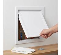 Trampilla Pladur Panel de Acceso para Techo con Manija, Tapa de Registro de Aluminio Resistente para Fontanería, Puerta de Inspección para Tuberías y Cables Eléctricos y Cableado(White,200x250 mm)
