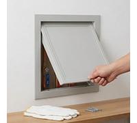 Trampilla Pladur Panel de Acceso para Techo con Manija, Tapa de Registro de Aluminio Resistente para Fontanería, Puerta de Inspección para Tuberías y Cables Eléctricos y Cableado(Gris,450x550 mm)