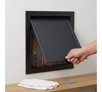 Trampilla Pladur Panel de Acceso para Techo con Manija, Tapa de Registro de Aluminio Resistente para Fontanería, Puerta de Inspección para Tuberías y Cables Eléctricos y Cableado(Black,350x600 mm)