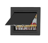 Trampilla Pladur Panel Panel de acceso blanco y negro para puerta de servicio de plomería, electricidad y paneles de yeso/trampilla de inspección - Placa de cubierta de solapa(Black,150x150mm/6x6inch)