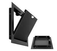 Trampilla Pladur Puerta de Acceso Negra con Panel con Mecanismo de Clic para Abrir y Cerrar, Cubierta de Panel Galvanizado para Techo/Pared, Placa de Inspección de Fontanería(20x20cm/7.8x7.8in)
