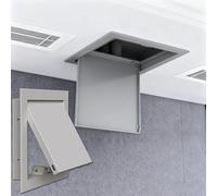 Trampilla Pladur Puertas De Inspección, Pestillo De Tapa De Tapa De Tapa De Inspección con Marco De Aluminio, Puerta De Servicio Interior/exterior, Presionar para Abrir(Gray,30x30cm(11.8x11.8in))