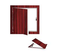 Trampilla Pladur Tapa de Agujero Acceso Aluminio con Revestimiento en Polvo Grano Madera, Puerta Servicio Magnética para Inspección Fontanería y Azulejos(Stlye 4,20cmx25cm/8inx10in)