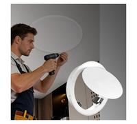 Trampilla Pladur Trampilla De Techo For Pared Y Techo, Puerta De Inspección Con Panel De Acceso Redondo De Metal Blanco, Tapa Con Resorte(350mm/14")