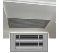 Trampilla Pladur Ventilación a dos aguas de 40 x 60 cm con filtro de nailon, aleación de aluminio gris, buena ventilación, cubierta de orificio de techo para oficina y almacén(400x600mm(16x24in))