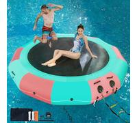 Trampolín Agua Y Jardín - Trampolín Acuático Inflable De PVC con Tobogán, Tubo, Almohada para Saltar(A,3m)