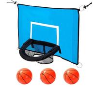 Trampolín Baloncesto Oscuro | Trampolín Baloncesto Oscuro Cesta Negra Juego Completo con Balones de baloncesto | Fijación a Borde Para Patio de Juegos Jardín Deportes