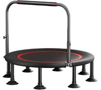 Trampolín de ejercicio, mini reboteador de fitness con mango ajustable, entrenador cardiovascular para adultos, perfecto para jugar y hacer ejercicio