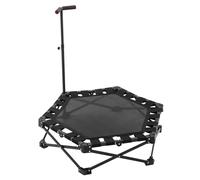 Trampolín de fitness, mini trampolín de 20 dB con barras de sujeción de altura ajustable, cama elástica interior plegable sin instalación, hasta 150 kg, adecuado para fitness y entrenamiento aeróbico