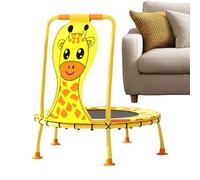Trampolín de interior para niños, 100 cm, diseño de jirafa, equipo de fitness, con mango de espuma, mini trampolín, capacidad de 200 kg, para niños de 1 a 6 años, juego de jardín