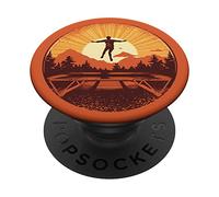 Trampolin de Jardín Fitness Gimnasta Vintage Trampolin PopSockets PopGrip Adhesivo