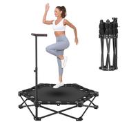 TrampolíN De Rebote Plegable De 42" con Asa Ajustable, TrampolíN De Fitness, Bungee, Salto, Entrenamiento Cardiovascular para Adultos, Carga MáXima De 450 LB, 110 cm, Plegable Y PortáTil