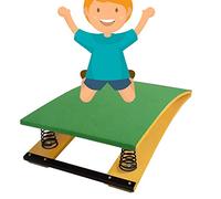 Trampolín Junior para Gimnasia, Equipo Deportivo para Niños para Salto/Entrenamiento, Alfombra Antideslizante y 2 Resortes de Acero, Rodamiento de 40/55 kg, para Escuela, Hogar (Color: Verde, Tamaño