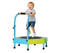 Trampolín para niños, banda de rebote plegable de 36 pulgadas con mango ajustable, trampolín para niños de 2 a 6 años, sin ruido, para niños con almohadilla de seguridad, interior y exterior
