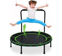 Trampolín para Niños,Cama Elástica Ø 91cm,Mini Trampolín Plegable Silencioso con asa y Cubierta Protectora de Seguridad,Deportes de Salto en Interiores o Exteriores para Niños Mayores de 3 Años