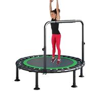 Trampolín Redondo De Interior Para Niños, Mini Trampolín Plegable De Fitness, De 40"/48" Con Asa En Forma De U,Green-40in