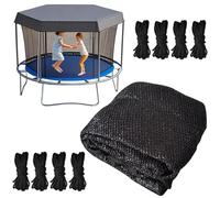 Trampoline Cover - Outdoor Sun Canopy Protector Net | UV Sun Block Safety Netting For 6 8 Pole Round Trampolines | Waterproof Sunshade Top Cover For Backyard Garden Lawn Use
