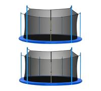 Trampoline Replacement Net - 14ft Round Enclosure | PE Heavy Duty Safety Mesh Net, Weather Resistant Trampoline Enclosure Barrier with Adjustable Straps Rope For Backyard Outdoor Playground