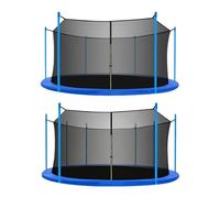 Trampoline Replacement Net - 14ft Round Enclosure | PE Heavy Duty Safety Mesh Net, Weather Resistant Trampoline Enclosure Barrier with Adjustable Straps Rope For Backyard Outdoor Playground
