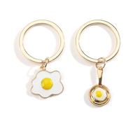 Tranbath 2 llaveros de huevo frito y soleado, bonitos accesorios de viaje para parejas, regalos de amistad inspiradores, regalos de cumpleaños divertidos para novia