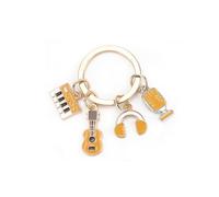 Tranbath Llavero musical regalo musical divertido accesorio con micrófono, partituras y guitarra, colgante de música creativa como regalo para mujeres y novias, Music 4, S