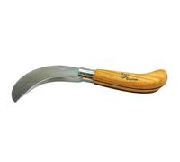 Tranchete de recoleccion de fruta 100mm. Navaja curva de acero inoxidable para vendimia o recogida de fruta.