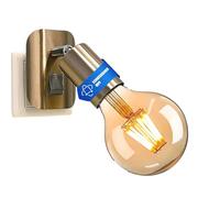 Trango 11-060A Lámpara LED enchufable que incl. 1 lámpara LED E27 de 4W, oro de 2500K blanco cálido, en níquel mate *ANNA* lámpara de pared, lámpara de lectura, luz de noche, lámpara de cocina