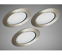Trango Conjunto de 3-12 voltios AC/DC Foco empotrable LED, luminaria empotrada, luz de techo TGG4E-032 níquel mate para reemplazar luces de muebles convencionales G4 luces de campana de cocina, etc.