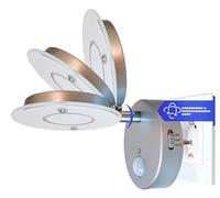 Trango Luz de noche con sensor LED *NITE* 2636-014 en plata con función automática directamente 230V con sensor de movimiento I luz de seguridad I lámpara de enchufe I lámpara de pared