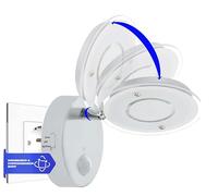 Trango Sensor LED luz nocturna *NITE* 2636-016en blanco con función automática directa 230V con sensor de movimiento I Luz de seguridad I Lámpara de enchufe I Lámpara de pared I Luz de orientación