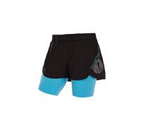 TRANGOWORLD Novales Pant. Corto, Mujer, Negro/Azul Turquesa, S