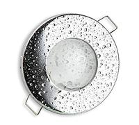 Trano Foco empotrable LED cromo redondo 5 vatios blanco frío 230V super plano GU10 - apto para baño, exterior IP44, bañera - diseño elegante - taladro de 55mm - foco