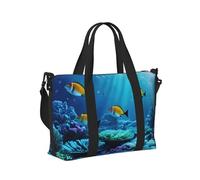 Tranquil - Bolsa de viaje con estampado de paisaje subacuático, bolsa de mano para fin de semana, para viajes, gimnasio, yoga