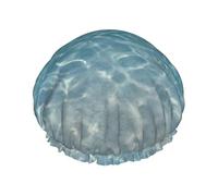 Tranquil Water Print - Gorro de ducha grande impermeable para mujer, pelo largo, lavable, banda elástica
