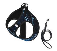 Tranquil Water Print - Juego de correa para gato y perro, chaleco reflectante ajustable a prueba de fugas con malla suave transpirable, para mascotas pequeñas y cachorros gatitos