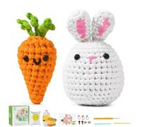 TranquilHome Juego de ganchillo para principiantes, aprende animales de peluche Amigurumi a ganchillo. Juego de ganchillo para principiantes